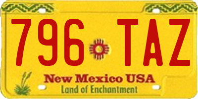 NM license plate 796TAZ
