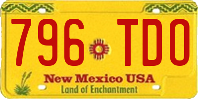 NM license plate 796TDO
