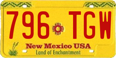 NM license plate 796TGW