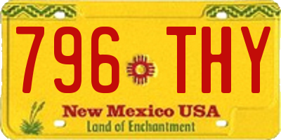 NM license plate 796THY