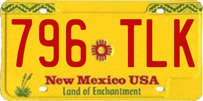 NM license plate 796TLK