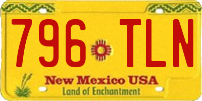 NM license plate 796TLN