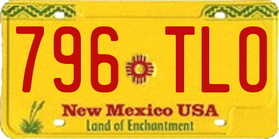 NM license plate 796TLO
