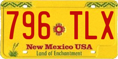 NM license plate 796TLX
