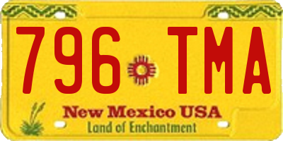 NM license plate 796TMA