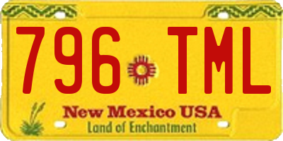 NM license plate 796TML