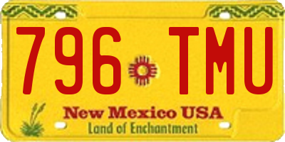 NM license plate 796TMU