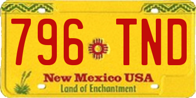 NM license plate 796TND