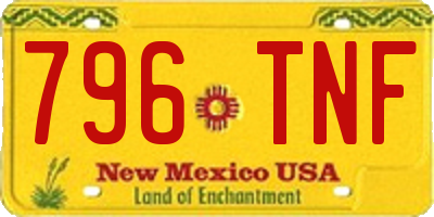 NM license plate 796TNF