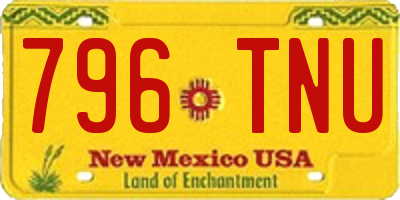 NM license plate 796TNU