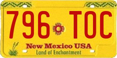 NM license plate 796TOC