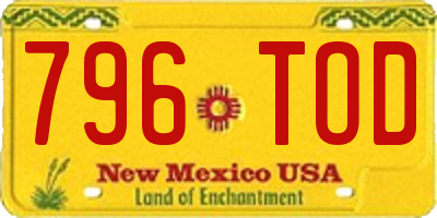 NM license plate 796TOD
