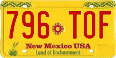 NM license plate 796TOF
