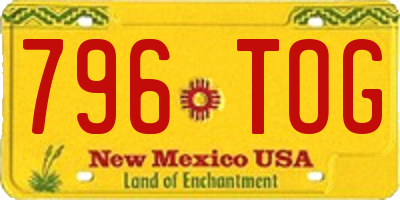 NM license plate 796TOG