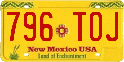 NM license plate 796TOJ