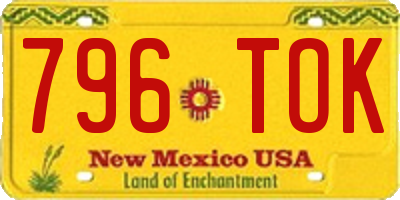 NM license plate 796TOK