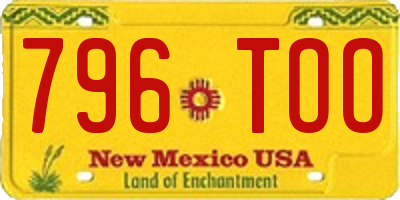 NM license plate 796TOO