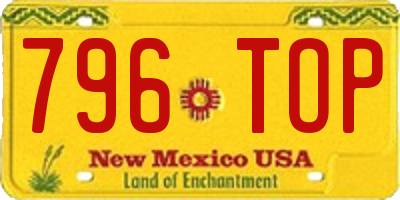 NM license plate 796TOP