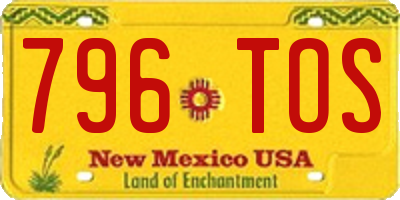NM license plate 796TOS