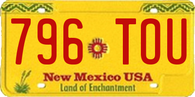 NM license plate 796TOU