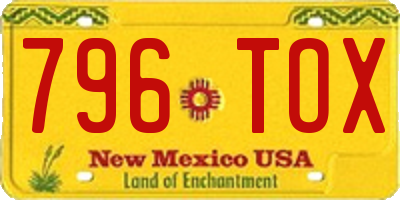 NM license plate 796TOX