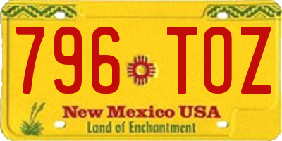 NM license plate 796TOZ
