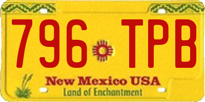 NM license plate 796TPB