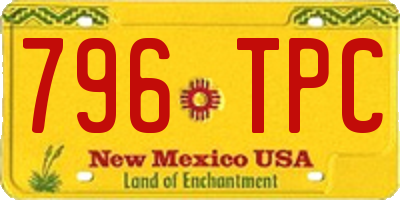 NM license plate 796TPC