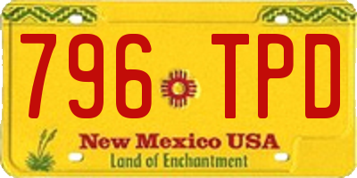 NM license plate 796TPD