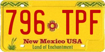 NM license plate 796TPF