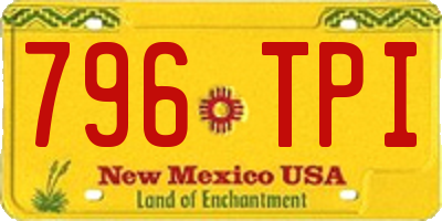 NM license plate 796TPI