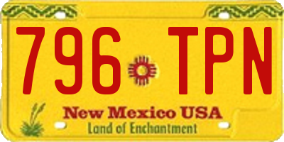 NM license plate 796TPN