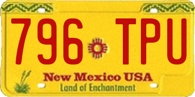 NM license plate 796TPU