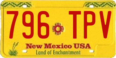 NM license plate 796TPV