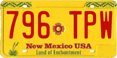 NM license plate 796TPW