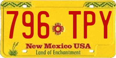 NM license plate 796TPY