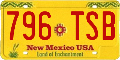 NM license plate 796TSB