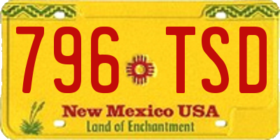 NM license plate 796TSD