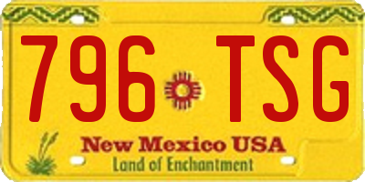 NM license plate 796TSG