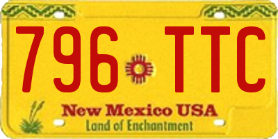 NM license plate 796TTC