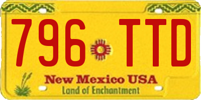 NM license plate 796TTD