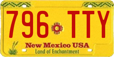 NM license plate 796TTY