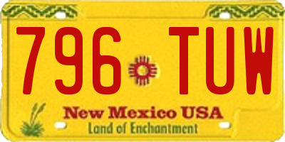 NM license plate 796TUW