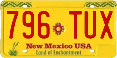 NM license plate 796TUX