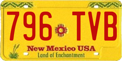 NM license plate 796TVB