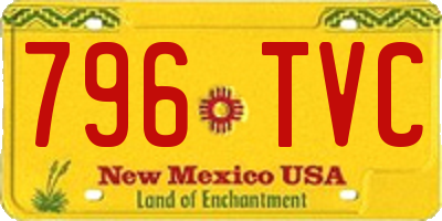 NM license plate 796TVC