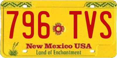 NM license plate 796TVS