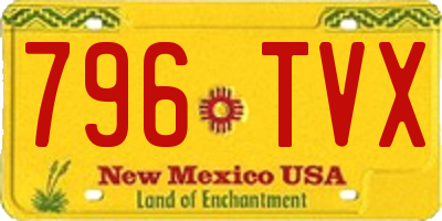 NM license plate 796TVX