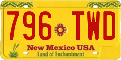 NM license plate 796TWD