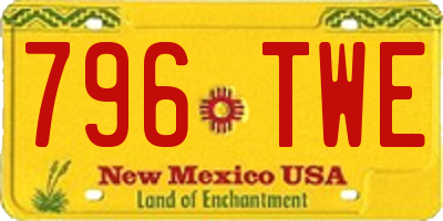 NM license plate 796TWE